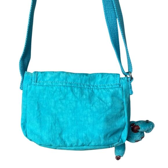 Kipling Sabian Mini Crossbody Bag Teal Blue With Gorilla Interior Zip Pocket - Picture 3 of 9
